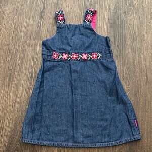 Vintage Esprit Denim Dress with Pink Floral Details